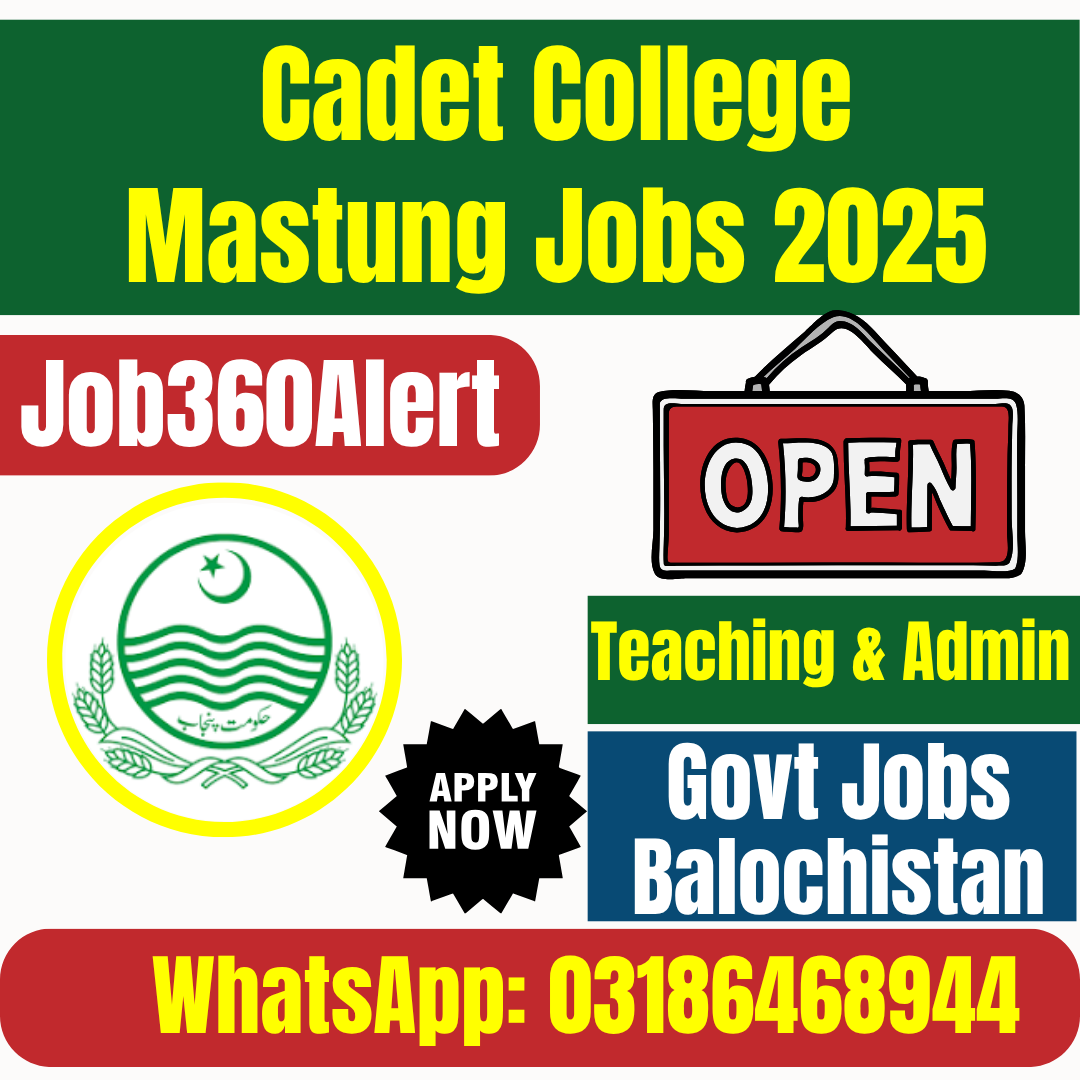 Cadet College Mastung teaching and administrative jobs 2025 Balochistan