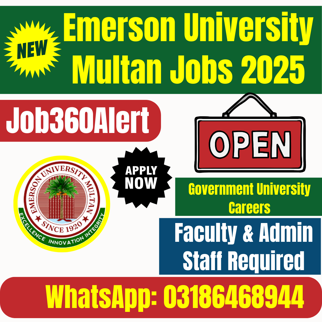 Emerson University Multan hiring teaching and administrative staff in May 2025