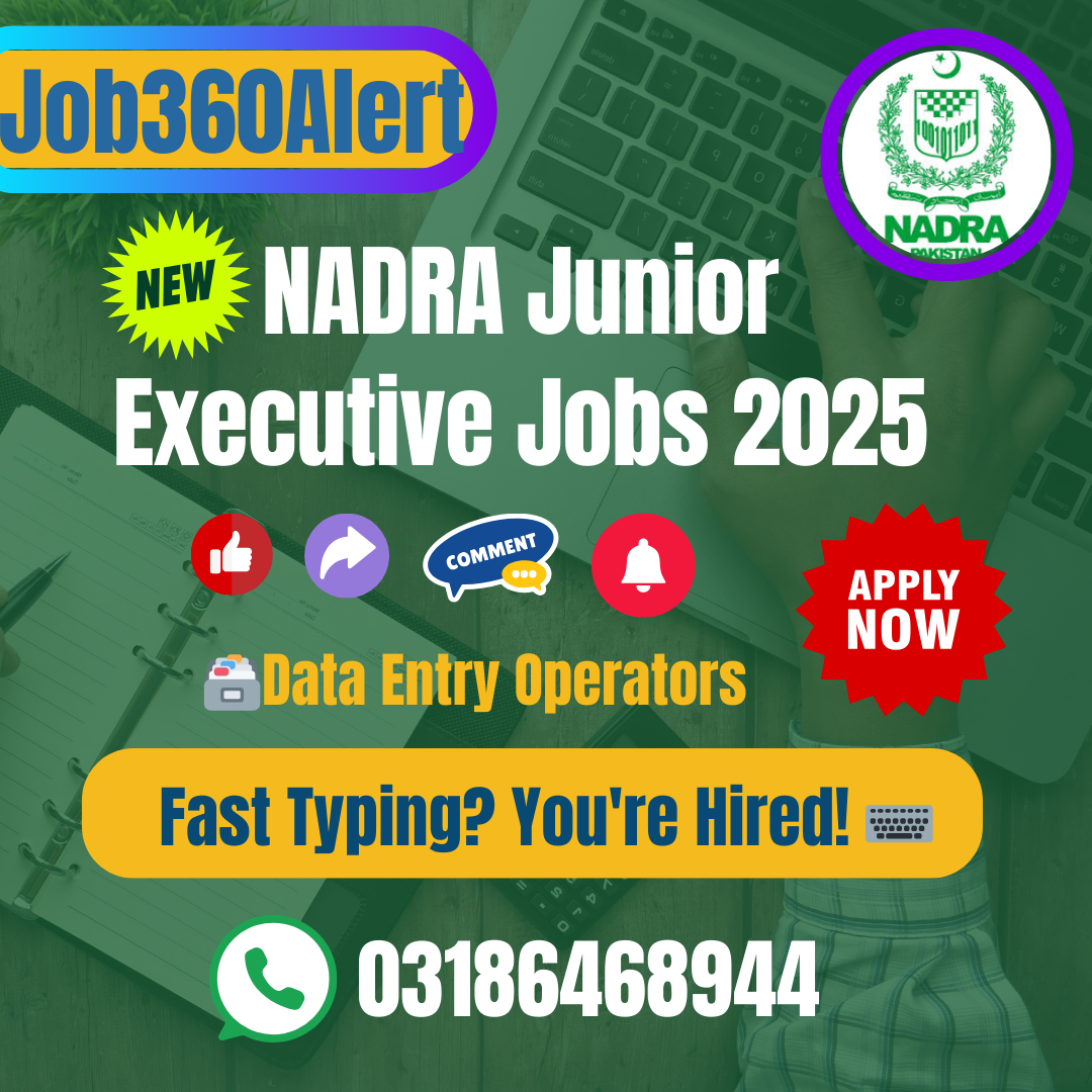 NADRA Junior Executive Data Entry Operator Jobs 2025 – Apply Online