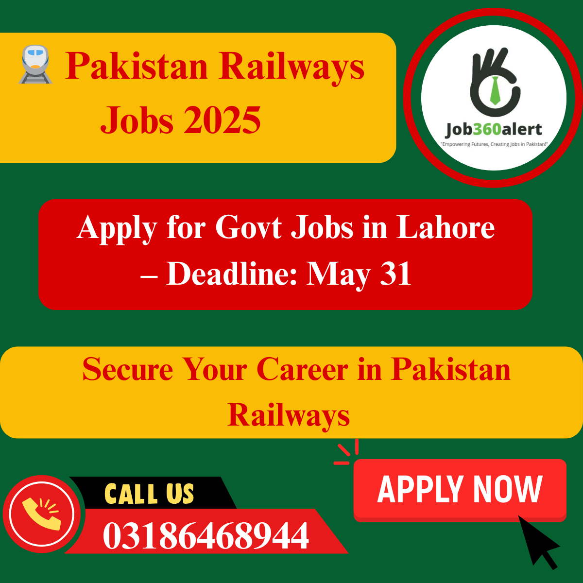 Pakistan Railways Jobs 2025 – Government Jobs in Lahore – Apply by May 31