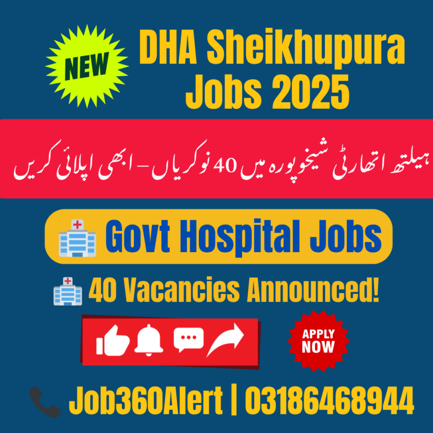 District Health Authority Sheikhupura Jobs 2025 – 40 Health Department Vacancies