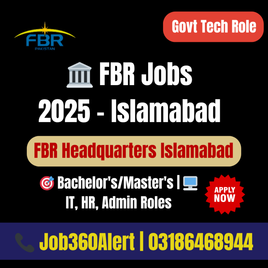 Federal Board of Revenue Islamabad office front – recruitment notice June 2025