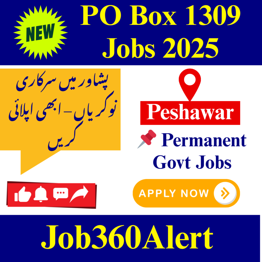 PO Box 1309 Public Sector Organization Peshawar Jobs 2025 – Apply for Permanent Positions