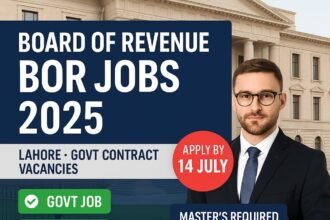 Board of Revenue Lahore Jobs 2025 – Government administrative vacancies for Master's degree holders