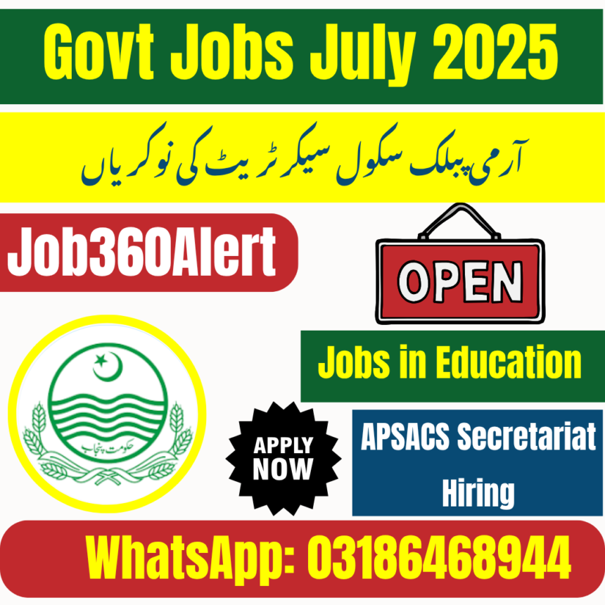 Army Public Schools and Colleges System Secretariat Islamabad hiring staff 2025