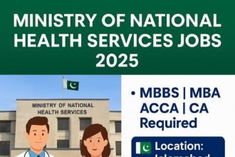 Ministry of National Health Services Regulations Pakistan job openings 2025