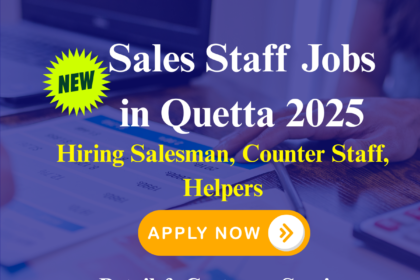 Salesman & Sales Staff Jobs 2025 in Quetta