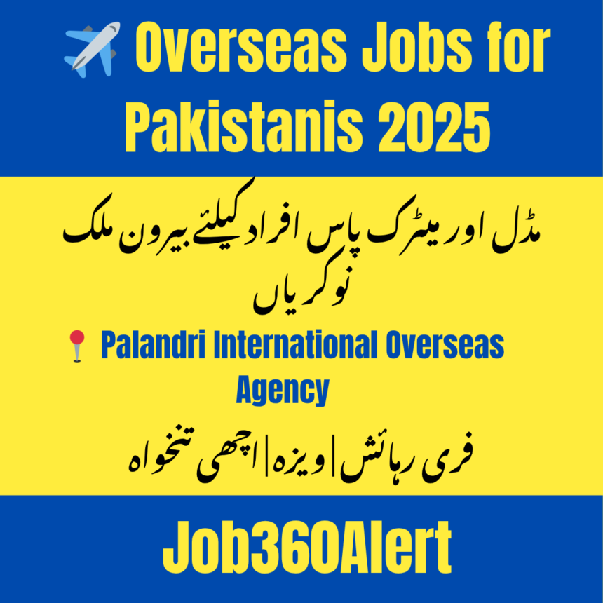 Palandri International Overseas Agency Jobs 2025 – Apply for Middle and Matric Level Roles